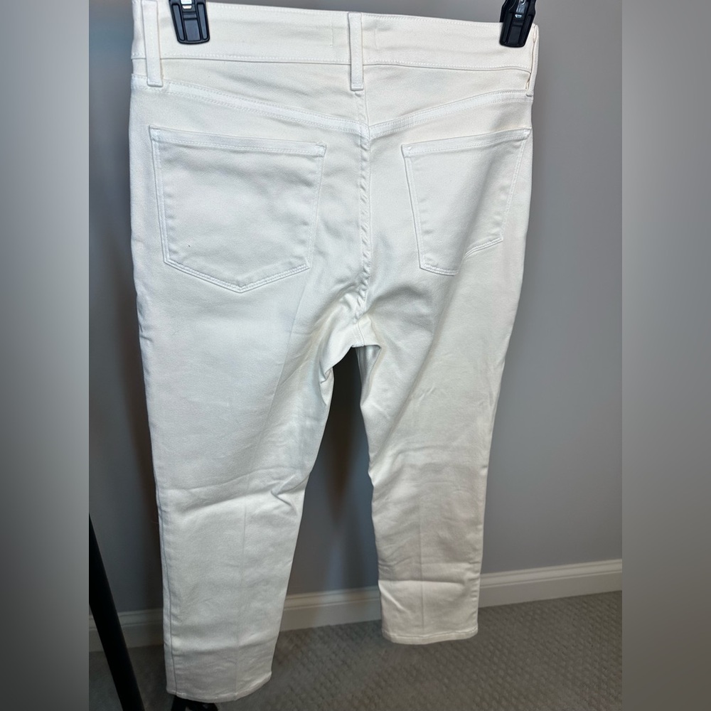 Sz 8 6 NYDJ Slim fit ivory pants jeans high rise straight leg